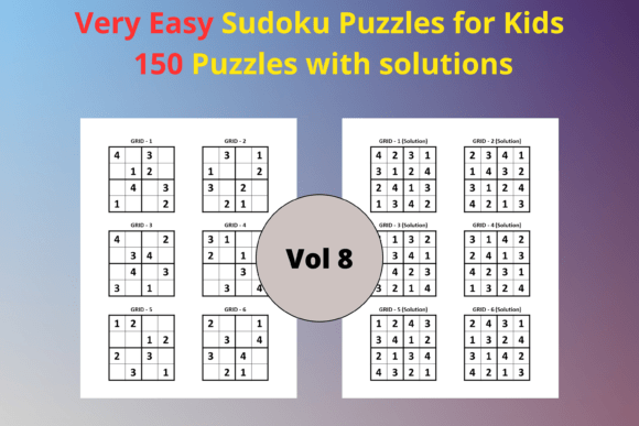 Very Easy Sudoku for Kids 8: A Puzzle Pack for Learning and Quiet Time